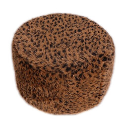 Pouf rond rembourré doux recouvrant le petit tabouret de chaise Imitiate Leopard - 35cm