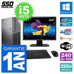 PC Lenovo M93p SFF Ecran 22" Intel i5-4570 RAM 32Go SSD 240Go Windows 10 Wifi · Occasion 