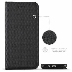 Moozy Case Flip Cover pour Motorola Moto G6, Moto 1S, Noir - Étui à Rabat Magnétique Intelligent avec Porte-Cartes et Support pas cher