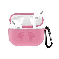 Wewoo Coque Pour AirPods Pro Housse en silicone avec couvercle anti-chute et boucle rose 