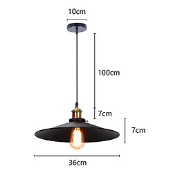 Stoex Suspension Luminaire Rétro Lustre en Fer en Métal Plafonnier D'Intérieur Vintage Pour Salle À Manger, Chambre À Coucher, Noir 36CM pas cher