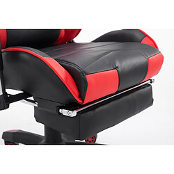 Acheter Decoshop26 Fauteuil de bureau ergonomique dossier réglable avec repose-pieds synthétique noir/rouge BUR10129