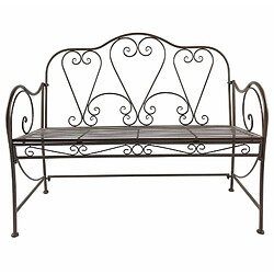 L'Héritier Du Temps Banc de Jardin Marcel 2 Places Banquette de Jardin Fauteuil 2 Personnes en Métal Marron 51x92x108cm