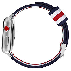 Shot Bracelet Nylon 38/40mm pour IWATCH Serie 4 APPLE Confortable Sport Tissu (ROUGE/BLANC/BLEU)