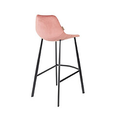 Avis Mes Lot de 2 chaises de bar H80 cm en velours rose - FRANKY