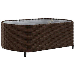 Acheter vidaXL Salon de jardin 8 pcs avec coussins marron résine tressée