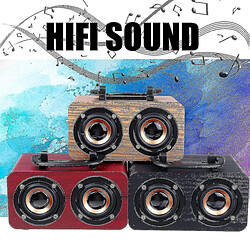 Universal YYH-Speakers FT-4002 Enceinte Bluetooth sans fil en bois Double conducteur TF Card Stéréo Bass Subwoofer avec