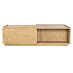 Pegane Table basse, table de salon rectangulaire en bois coloris naturel - longueur 120 x profondeur 60 x Hauteur 35 cm