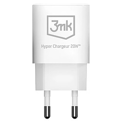 3mk Chargeur Secteur 20W Double Sortie USB et USB C Compact Blanc