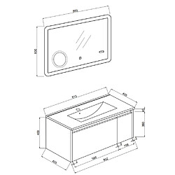 Kiamami Valentina ARMOIRE DE TOILETTE SUSPENDUE DE 80 BLEU CLAIR MATCM AVEC LAVABO ET MIROIR | MONACO pas cher