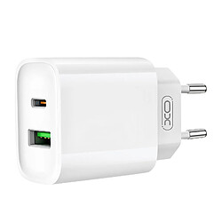 XO Chargeur Mural iPhone USB et USB-C 20W avec Lightning Blanc 