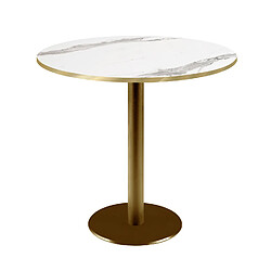 Restootab Table Ø70cm Rome bistrot marbre blanc