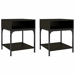 Maison Chic Lot de 2 Tables de chevet - Tables de Nuit noir 40x41x50 cm bois d’ingénierie