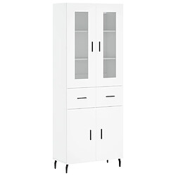 vidaXL Buffet haut Blanc 69,5x34x180 cm Bois d'ingénierie