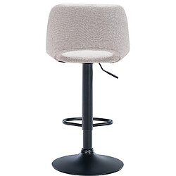 Avis Decoshop26 Tabourets de bar chaises haute x2 avec repose-pieds en tissu crème piètement métallique noir 10_0004096