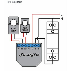 Shelly EM - Compteur électrique Wi-Fi et commutateur de commande de contacteur de relais - Domotique - Fonctionne avec Alexa et Google Home - App iOS Android - Surveillance de la puissance