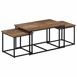 Maison Chic Lot de 3 Tables basses gigognes pour salon | Table à café bois massif de teck -GKD64394