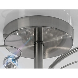 Acheter Luminaire Center Semi Plafonnier Cara 5 Ampoules nickel satiné/cristal