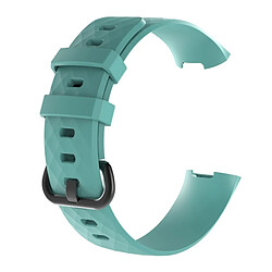 Wewoo Bracelet en silicone à motif de diamants pour Fitbit Charge 3 (bleu Tiffany)