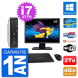 PC HP 8300 SFF Ecran 22" Intel i7-3770 RAM 4Go Disque Dur 2To Windows 10 Wifi · Occasion 