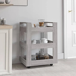 vidaXL Chariot de cuisine Sonoma gris 60x45x80 cm Bois d'ingénierie