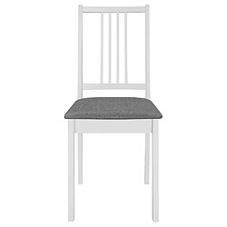 Avis Maison Chic Lot de 2 Chaises à manger avec coussins,Chaises de cuisine style scandinave - blanc bois solide -MN48552