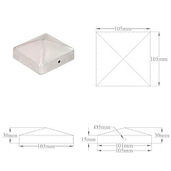 vidaXL Bouchons de poteau de clôture 6 pcs Métal galvanisé 101x101 mm pas cher