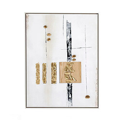 Pegane Tableau peinture à l'huile sur toile,peinte à la main abstraite avec cadre en bois - Longueur 60 x Profondeur 4 x Hauteur 80 cm