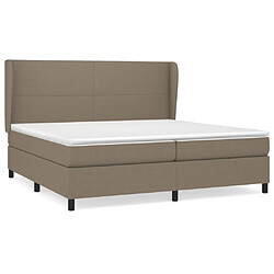 vidaXL Sommier à lattes de lit avec matelas Taupe 200x200 cm Tissu