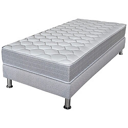 Ebac Matelas Madere + sommier 90x190 SR9 - Gris clair - Soutien ferme - Made in France 