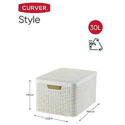 Avis Curver Boîte de rangement avec couvercle Style L 30 L Blanc crème