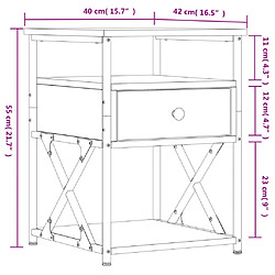 vidaXL Tables de chevet 2 pcs chêne fumé 40x42x55 cm bois d'ingénierie pas cher