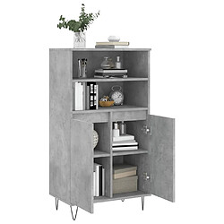 Avis vidaXL Buffet haut Gris béton 60x36x110 cm Bois d'ingénierie