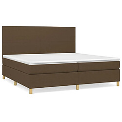 Maison Chic Structures de lit + matelas,Lit à sommier tapissier avec matelas Marron foncé 200x200 cm -MN69754