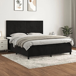 Maison Chic Lit Adulte - Lit simple Lit à sommier tapissier et matelas moelleux - Meuble de Chambre - Noir 160x200 cm Velours -MN66598