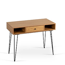 Vivaldi Bureau Lamica 100 cm Chêne Doré/Noir