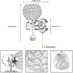Acheter Stoex Applique murale style moderne pendentif en cristal Porte-lumière avec Power Pull commutateur Lampes Murales Cristal E14 Socket