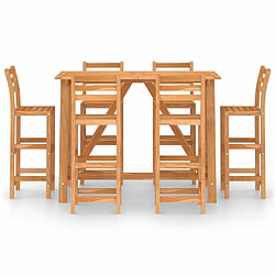 Avis Maison Chic Table de bar et chaises d'extérieur 7 pcs,Ensemble de bar de jardin pour relax Bois d'acacia massif -GKD537202