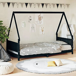 Maison Chic Lit simple Cadre de lit pour enfants,Lit d'Enfant Moderne noir 90x200 cm bois de pin massif -MN43172