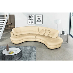 Acheter VENESETTI Canapé en cuir italien de luxe 5/6 places BRETINI beige, côté accoudoir gauche