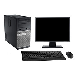 PC Tour Dell 9020 Ecran 19" Intel Core i7-4790 RAM 4Go SSD 240Go Windows 10 Wifi - Occasion