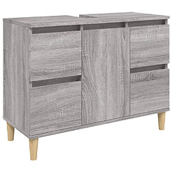 vidaXL Meuble d'évier sonoma gris 80x33x60 cm bois d'ingénierie