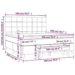 vidaXL Sommier à lattes de lit et matelas Vert foncé 180x200cm Velours pas cher