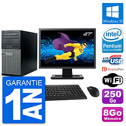 PC Tour Dell 790 MT Ecran 27" Intel G630 RAM 8Go Disque 250Go Windows 10 Wifi · Occasion 