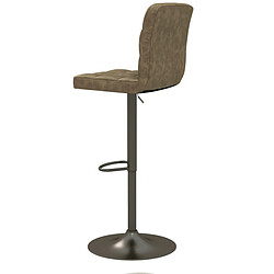 Avis Moloo SQUAR-Tabouret de bar en cuir synthétique Marron-gris bronze (x2)