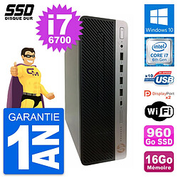 PC HP ProDesk 600 G3 SFF Intel Core i7-6700 RAM 16Go SSD 960Go Windows 10 Wifi - Occasion