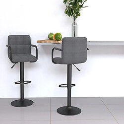 vidaXL Tabourets de bar lot de 2 gris clair tissu 