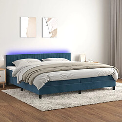 Sommier à lattes LED,Cadre à lattes de lit avec matelas pour Adulte Bleu foncé 200x200 cm -MN88732