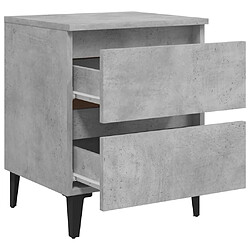 Maison Chic Table de chevet,Table de nuit,Table d'appoint pour salon Gris béton 40x35x50 cm Aggloméré -MN52980 pas cher