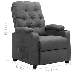 vidaXL Fauteuil inclinable Gris clair Tissu pas cher